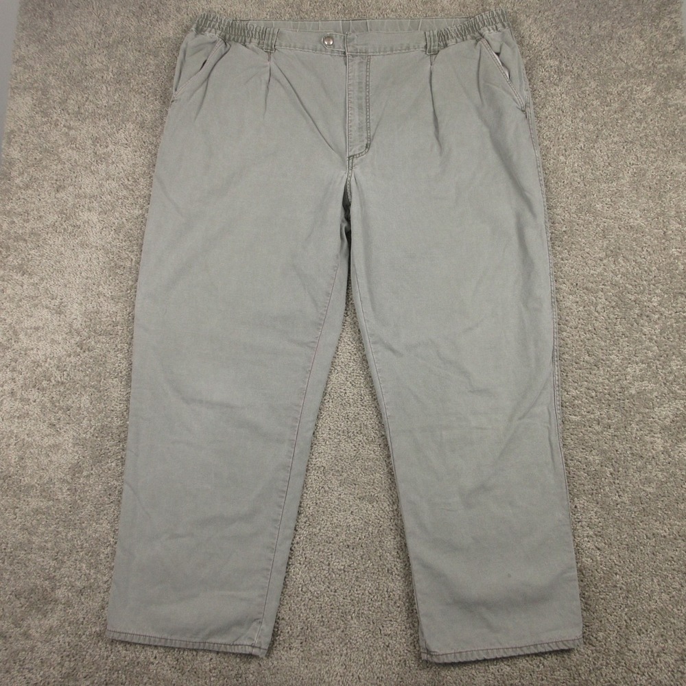 Vintage LL Bean Pants Mens 46x32 Green Pathfinder Lined Canvas Workwear Hiking